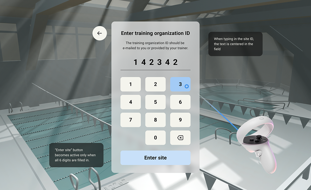 VR UI screen