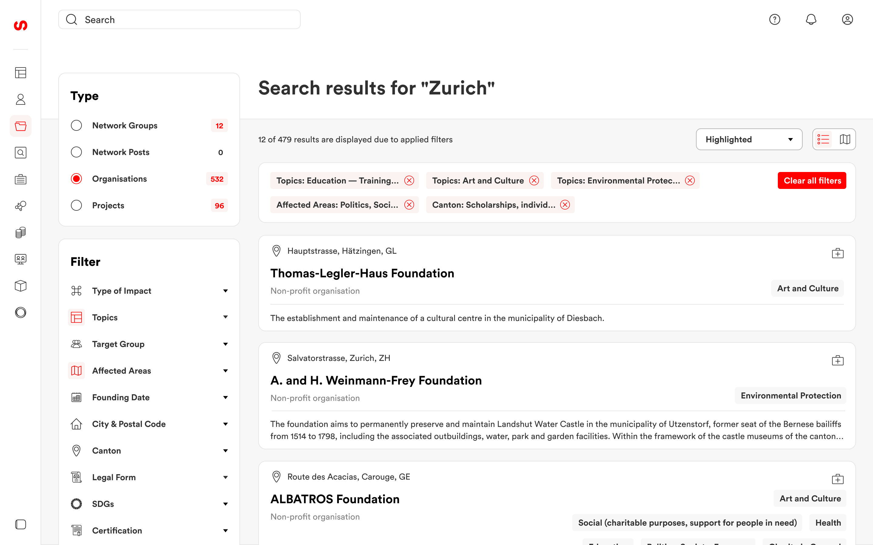 Search results for Zurich with filters