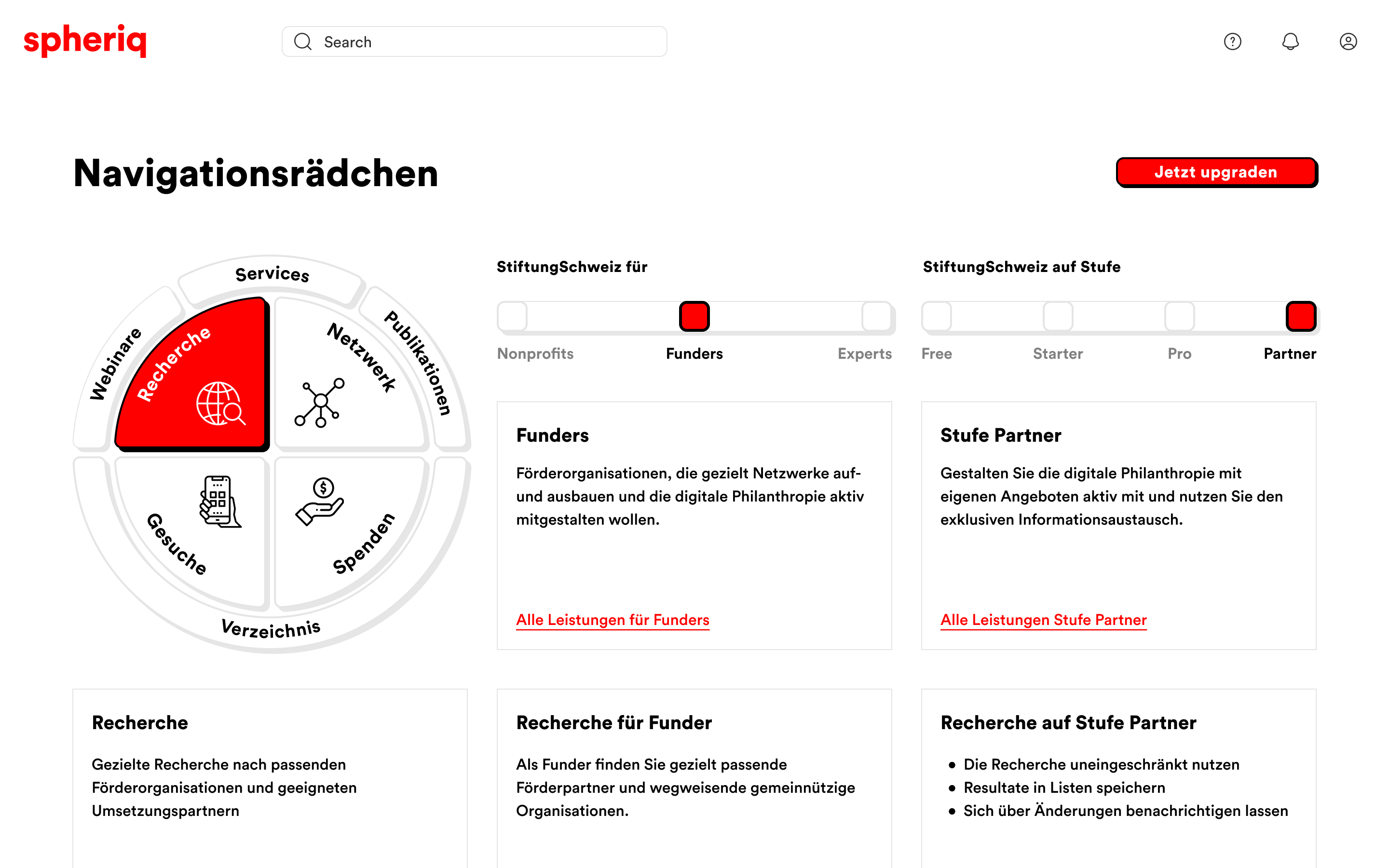 Services and subscription plan picker